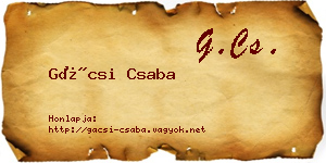 Gácsi Csaba névjegykártya