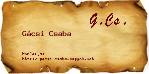 Gácsi Csaba névjegykártya