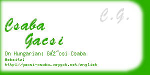 csaba gacsi business card